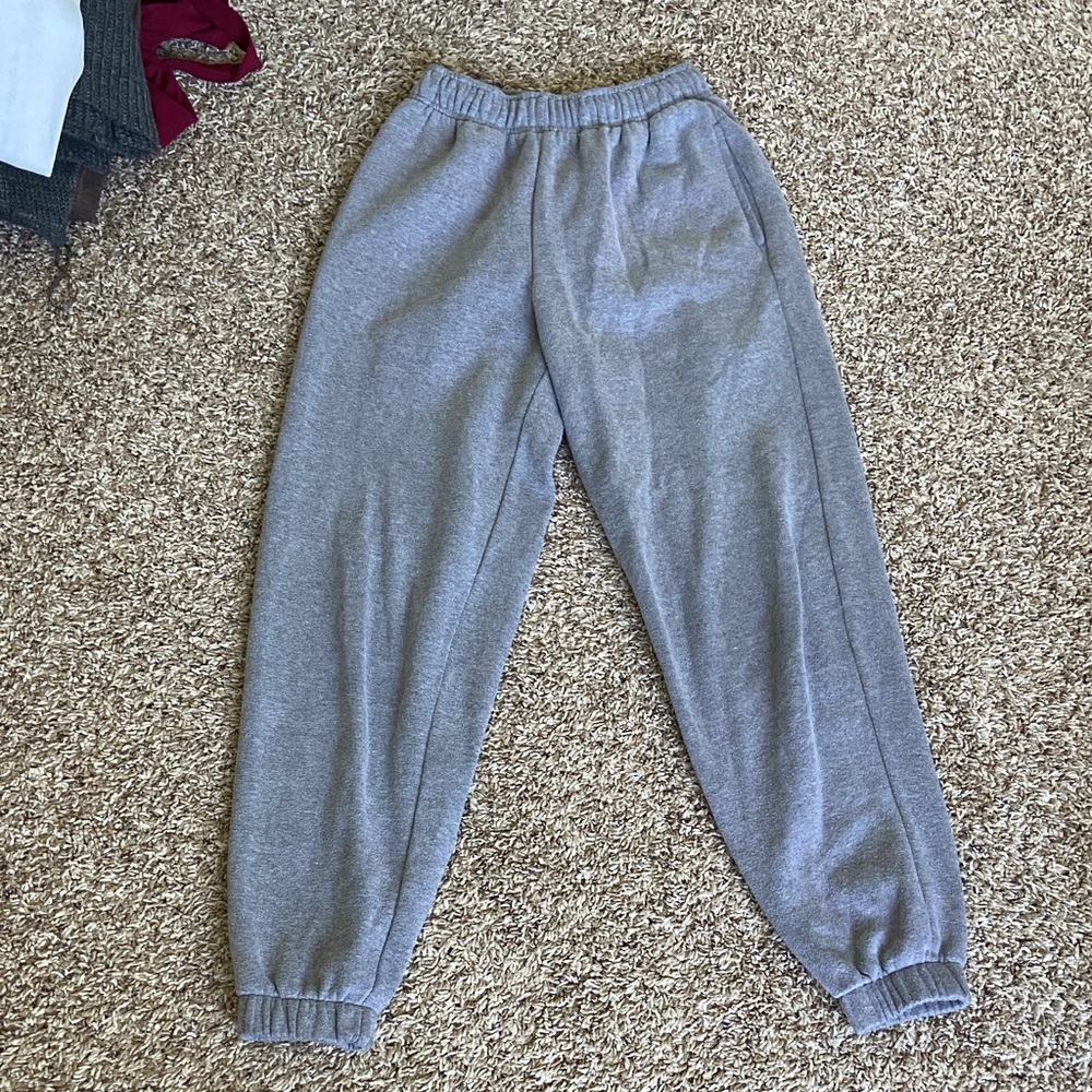 Women’s Gray Fleece Jogger Sweatpants - Elastic Waist & Cuffs